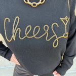 Cheers & Shine Ribbed Sweater in Black - The Pink Pineapple 850