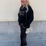 Cheers & Shine Ribbed Sweater in Black - The Pink Pineapple 850