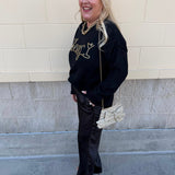 Cheers & Shine Ribbed Sweater in Black - The Pink Pineapple 850