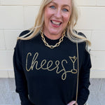 Cheers & Shine Ribbed Sweater in Black - The Pink Pineapple 850