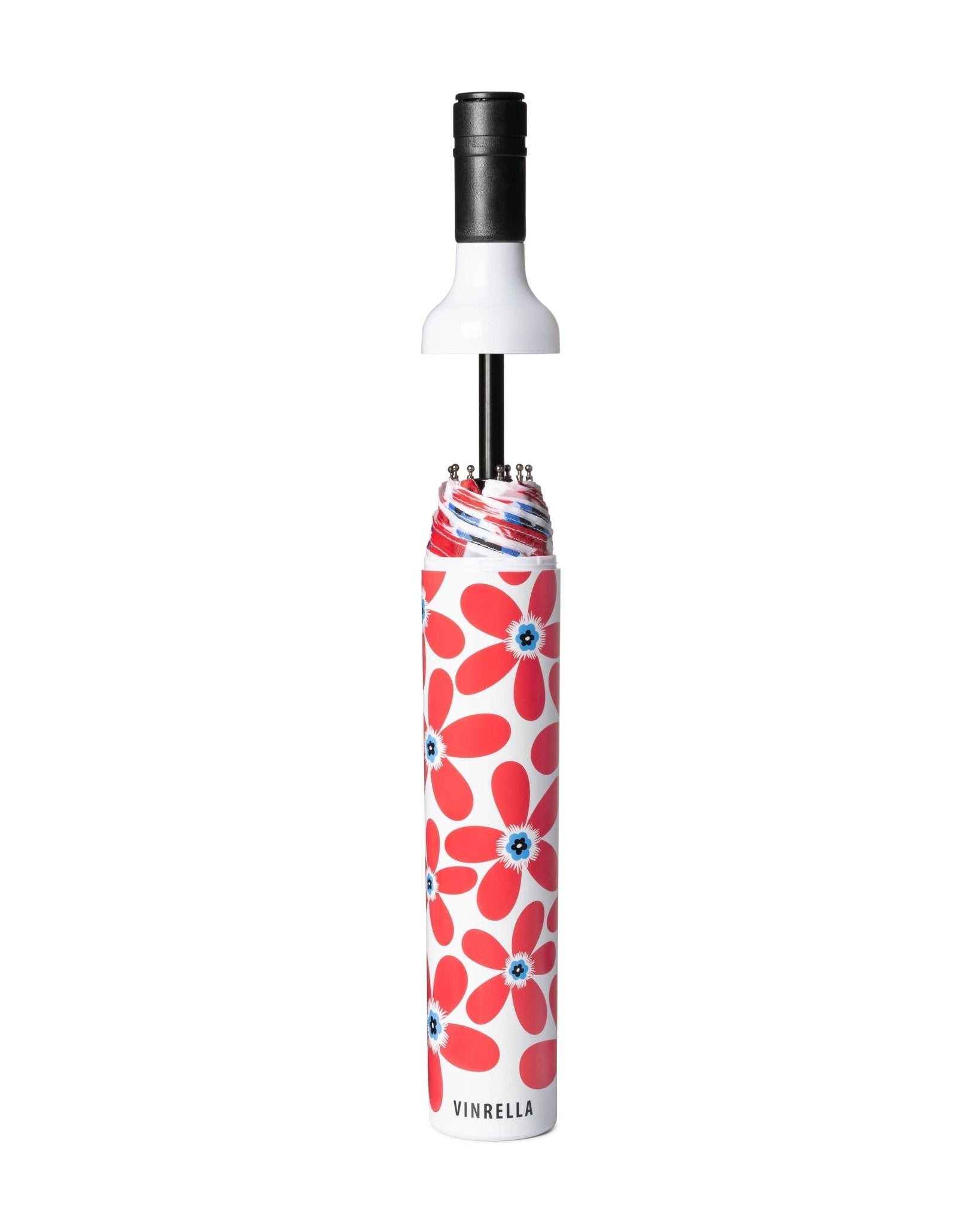 Cherry Pop Red Floral Bottle Umbrella - The Pink Pineapple 850