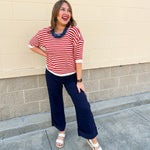 Cherry Stripe Sweater Top - The Pink Pineapple 850