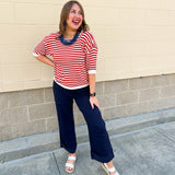 Cherry Stripe Sweater Top - The Pink Pineapple 850