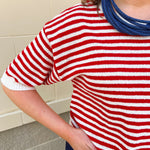 Cherry Stripe Sweater Top - The Pink Pineapple 850