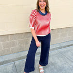 Cherry Stripe Sweater Top - The Pink Pineapple 850