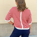 Cherry Stripe Sweater Top - The Pink Pineapple 850