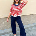 Cherry Stripe Sweater Top - The Pink Pineapple 850