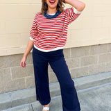 Cherry Stripe Sweater Top - The Pink Pineapple 850