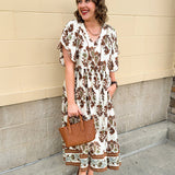 Chestnut Harvest Scalloped Midi Dress - The Pink Pineapple 850