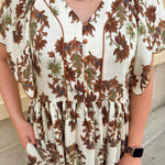 Chestnut Harvest Scalloped Midi Dress - The Pink Pineapple 850