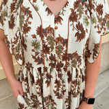 Chestnut Harvest Scalloped Midi Dress - The Pink Pineapple 850