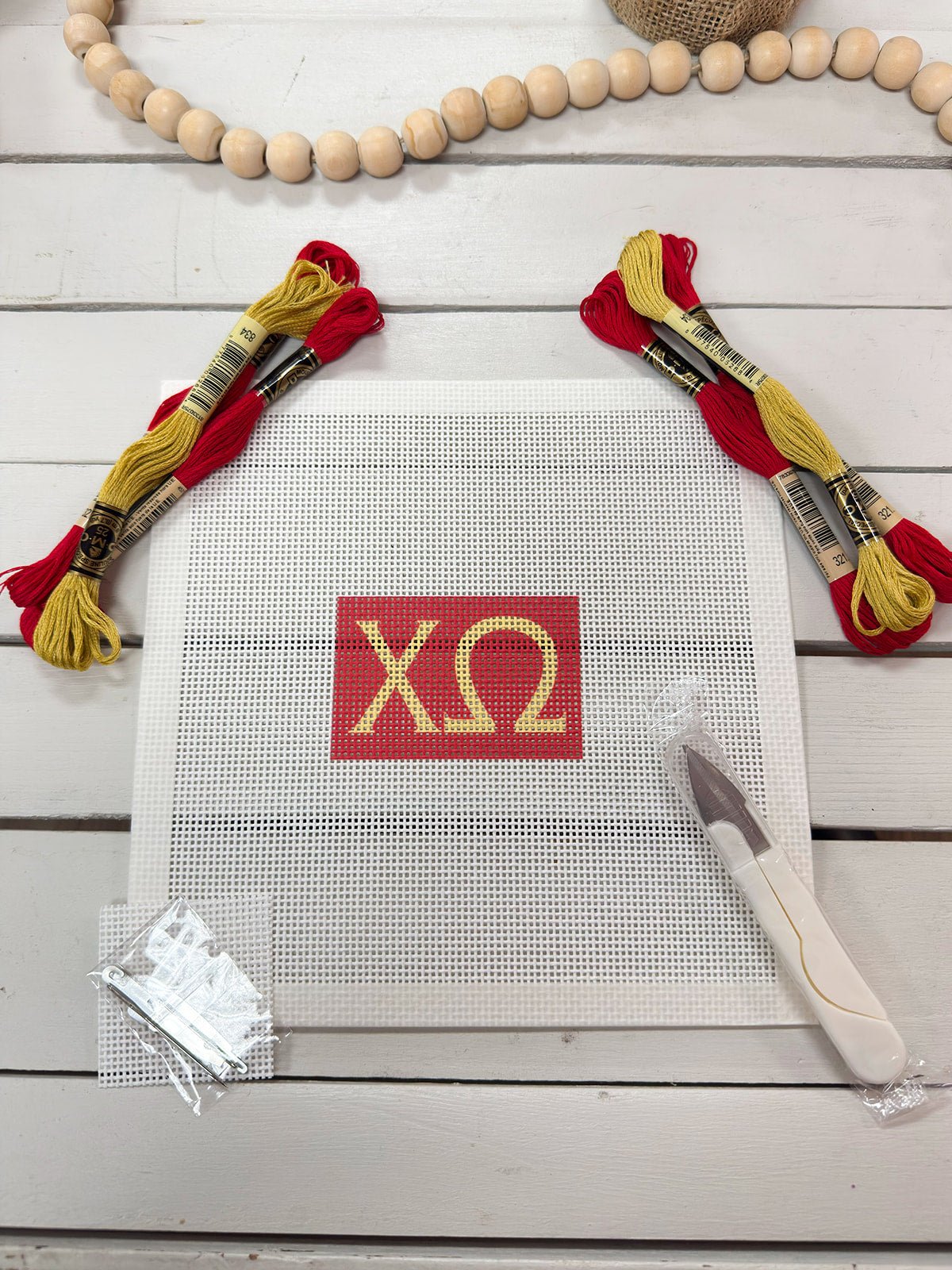 Chi Omega 3x2 Needlepoint Kit - The Pink Pineapple 850