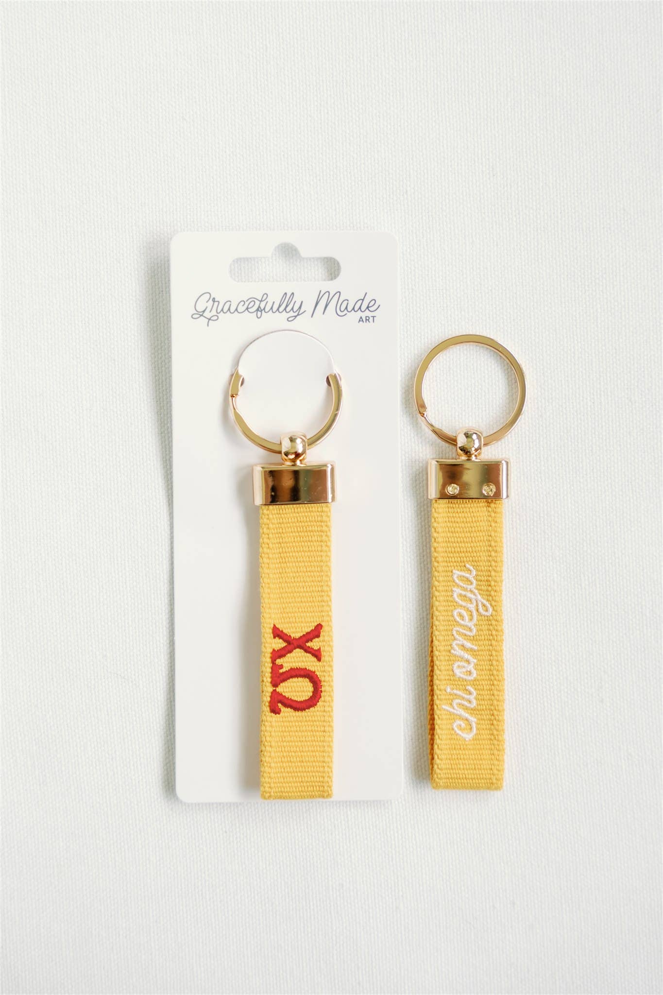 Chi Omega Embroidered Keychain - The Pink Pineapple 850