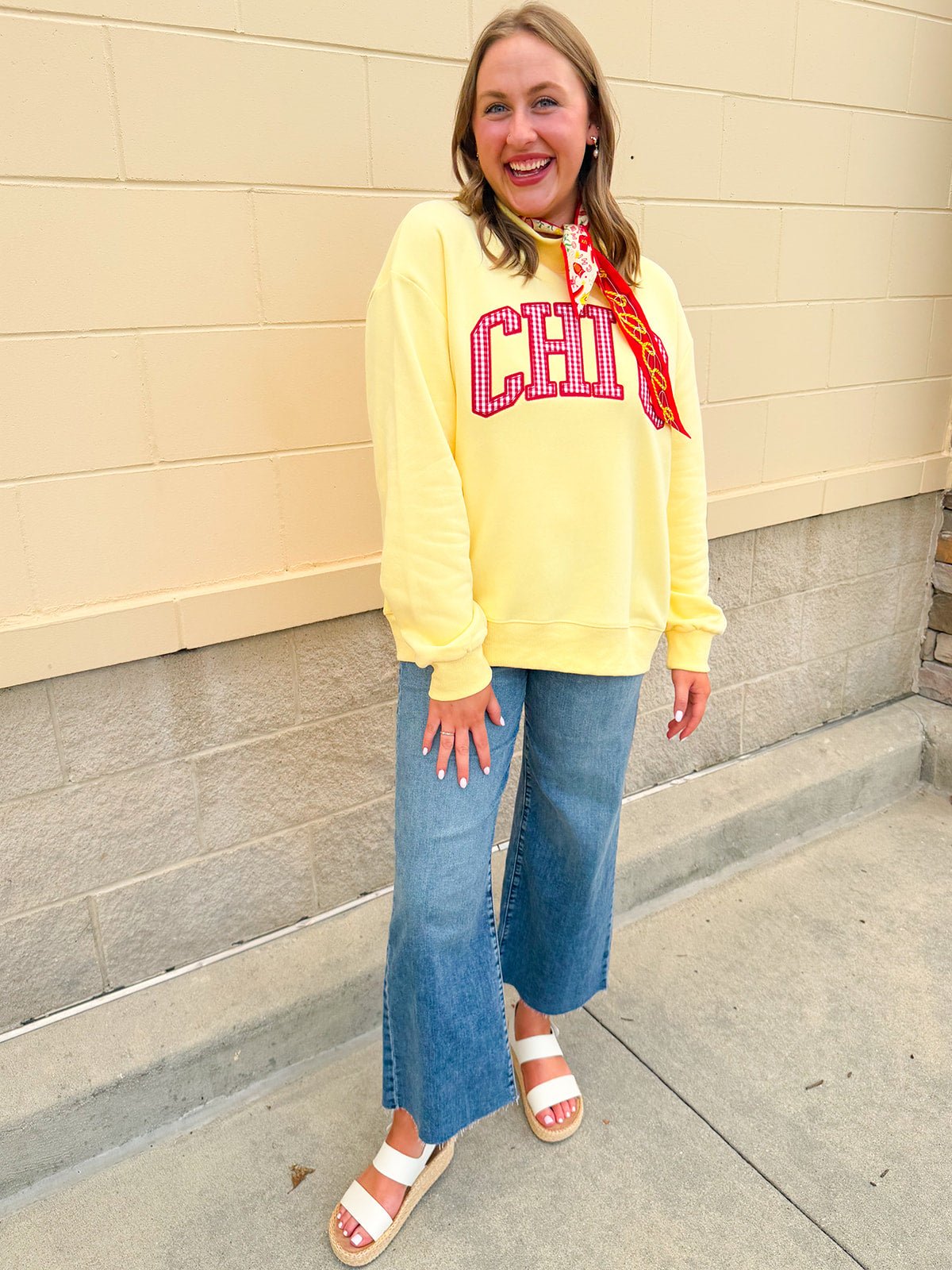 Chi Omega Mock Neck Crewneck - The Pink Pineapple 850