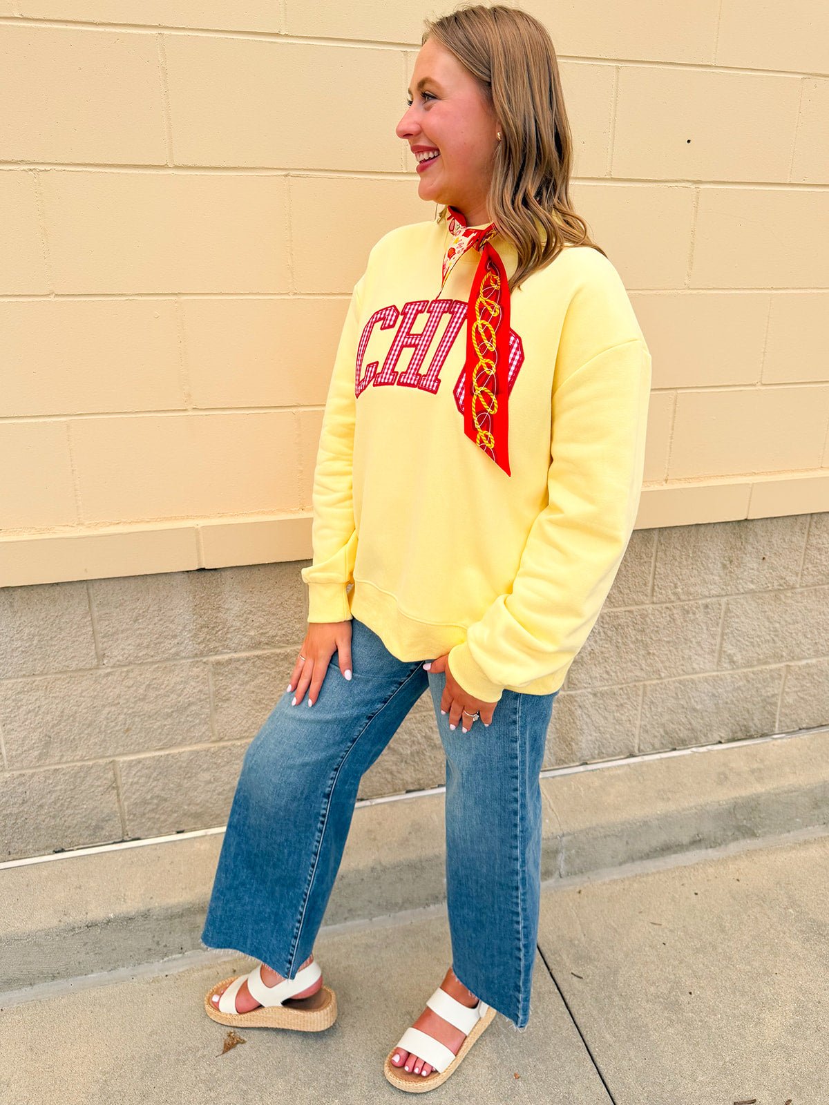 Chi Omega Mock Neck Crewneck - The Pink Pineapple 850
