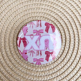 Chi Omega Pink Bow Button Pin - The Pink Pineapple 850