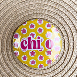 Chi Omega Pink Stars Button Pin - The Pink Pineapple 850