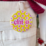 Chi Omega Pink Stars Button Pin - The Pink Pineapple 850