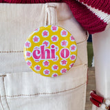 Chi Omega Pink Stars Button Pin - The Pink Pineapple 850