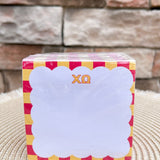 Chi Omega Sorority Scalloped Notepad Cube - The Pink Pineapple 850