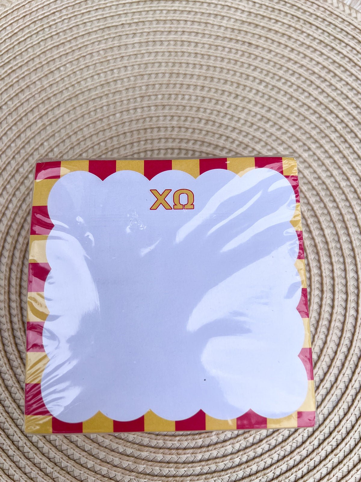Chi Omega Sorority Scalloped Notepad Cube - The Pink Pineapple 850
