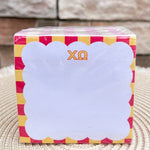 Chi Omega Sorority Scalloped Notepad Cube - The Pink Pineapple 850