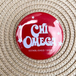 Chi Omega Stars Button Pin - The Pink Pineapple 850