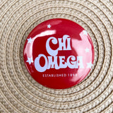 Chi Omega Stars Button Pin - The Pink Pineapple 850