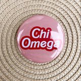 Chi Omega Statement Letter Button Pin - The Pink Pineapple 850