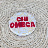 Chi Omega Yellow Floral Button Pin - The Pink Pineapple 850
