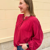 Chief Chic Pintuck Detail Top - The Pink Pineapple 850