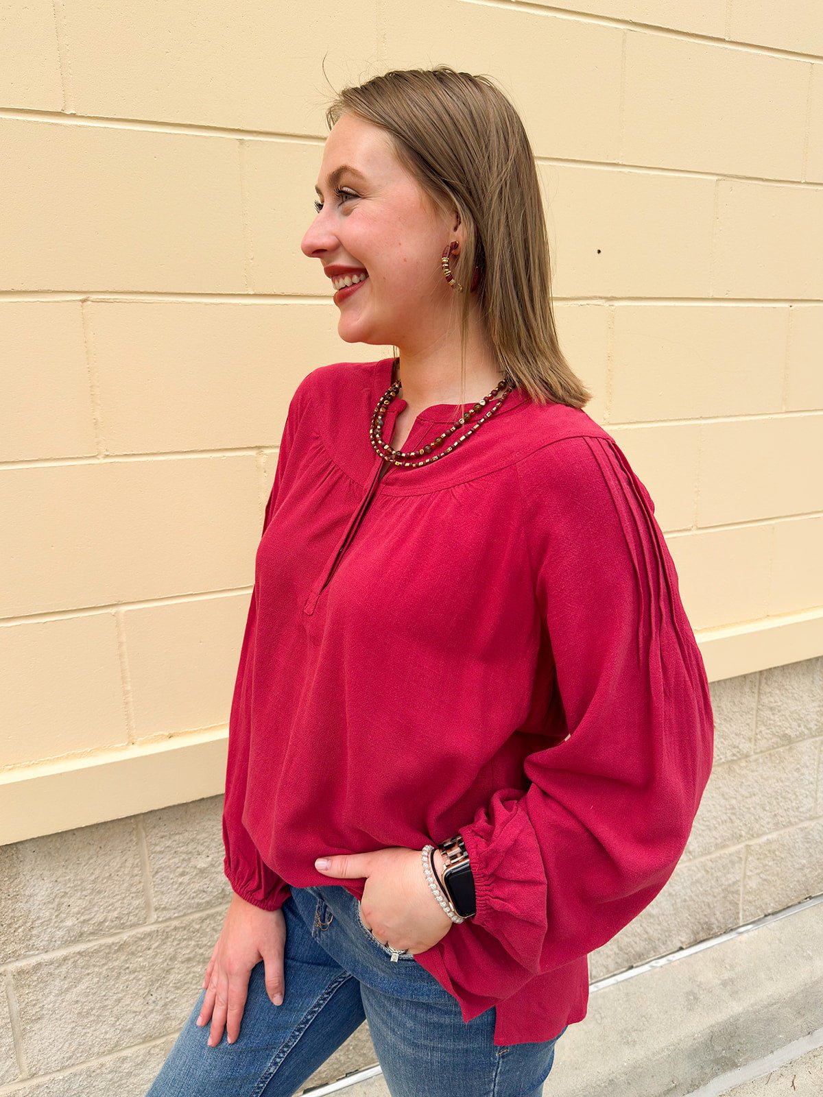 Chief Chic Pintuck Detail Top - The Pink Pineapple 850