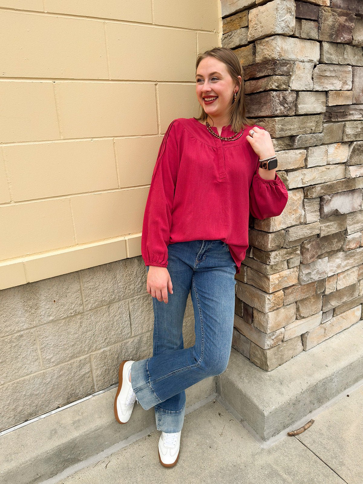 Chief Chic Pintuck Detail Top - The Pink Pineapple 850