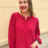 Chief Chic Pintuck Detail Top - The Pink Pineapple 850