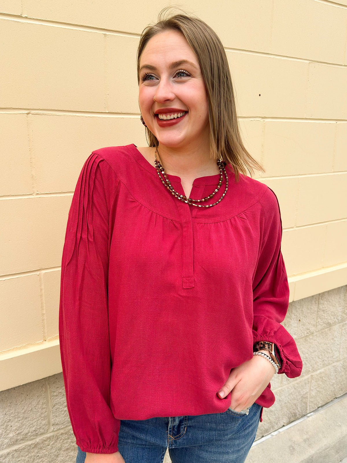 Chief Chic Pintuck Detail Top - The Pink Pineapple 850