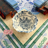 Chinoiserie Floral Mahjong Dice Dish Blue - The Pink Pineapple 850