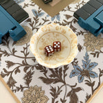 Chinoiserie Floral Mahjong Dice Dish Taupe - The Pink Pineapple 850