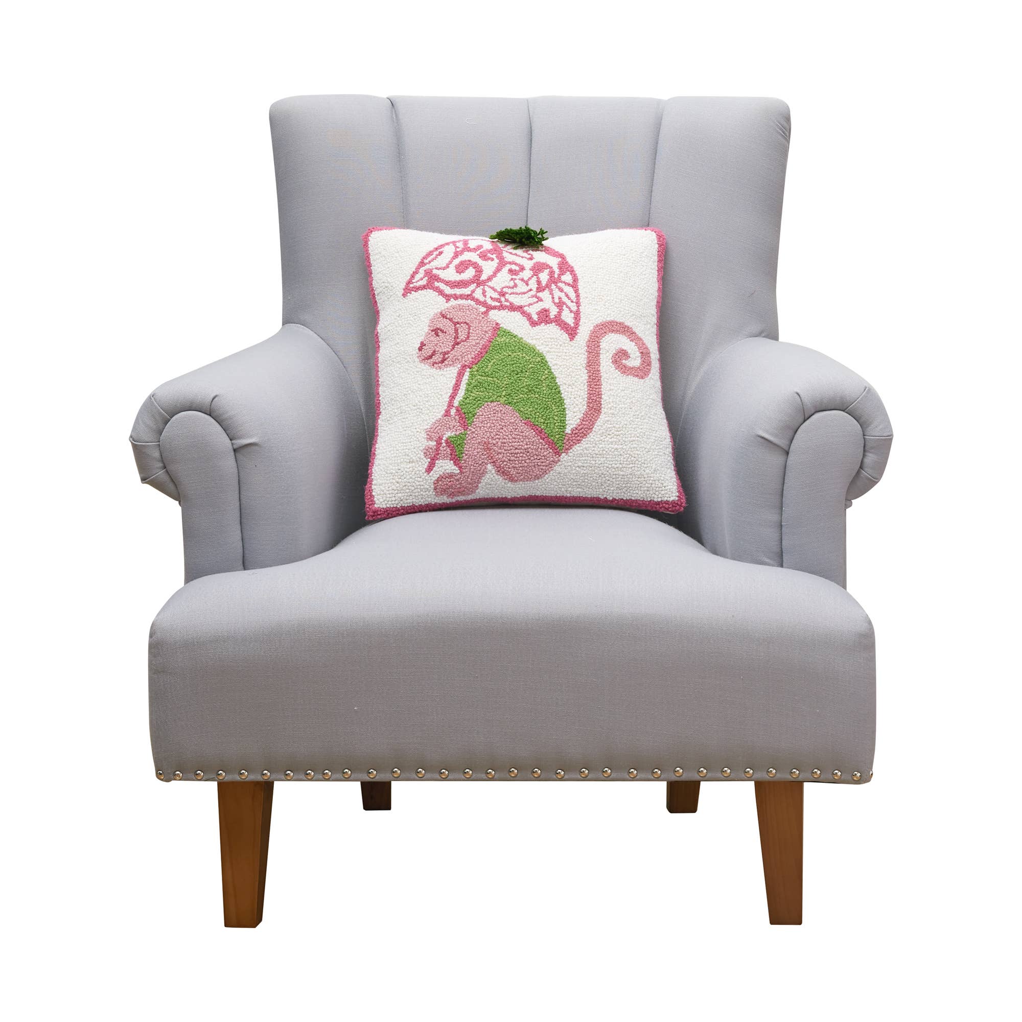 Chinoiserie Monkey Garden Pillow - The Pink Pineapple 850