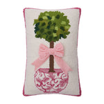 Chinoiserie Topiary Ribbon Pillow - The Pink Pineapple 850