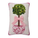 Chinoiserie Topiary Ribbon Pillow - The Pink Pineapple 850