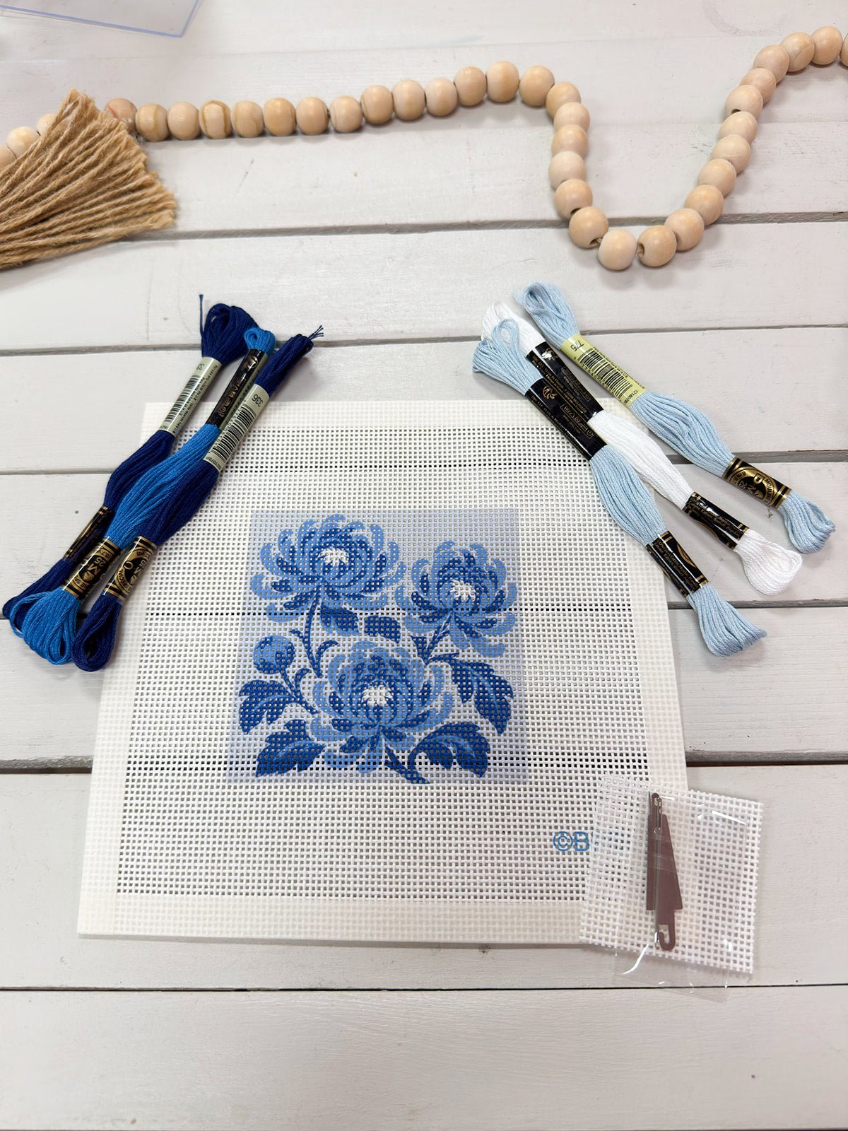Chrysanthemum Garden Needlepoint Kit - The Pink Pineapple 850