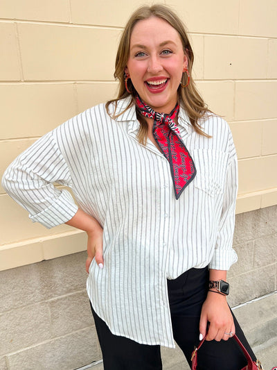 City Harbor Stripe Button Down - The Pink Pineapple 850