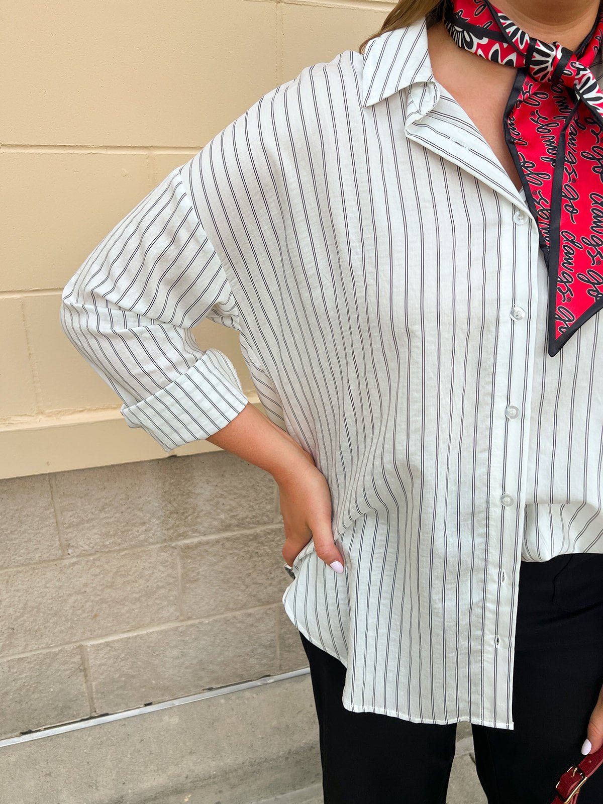 City Harbor Stripe Button Down - The Pink Pineapple 850