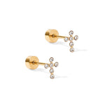 Clara Cross Stud Earrings - The Pink Pineapple 850