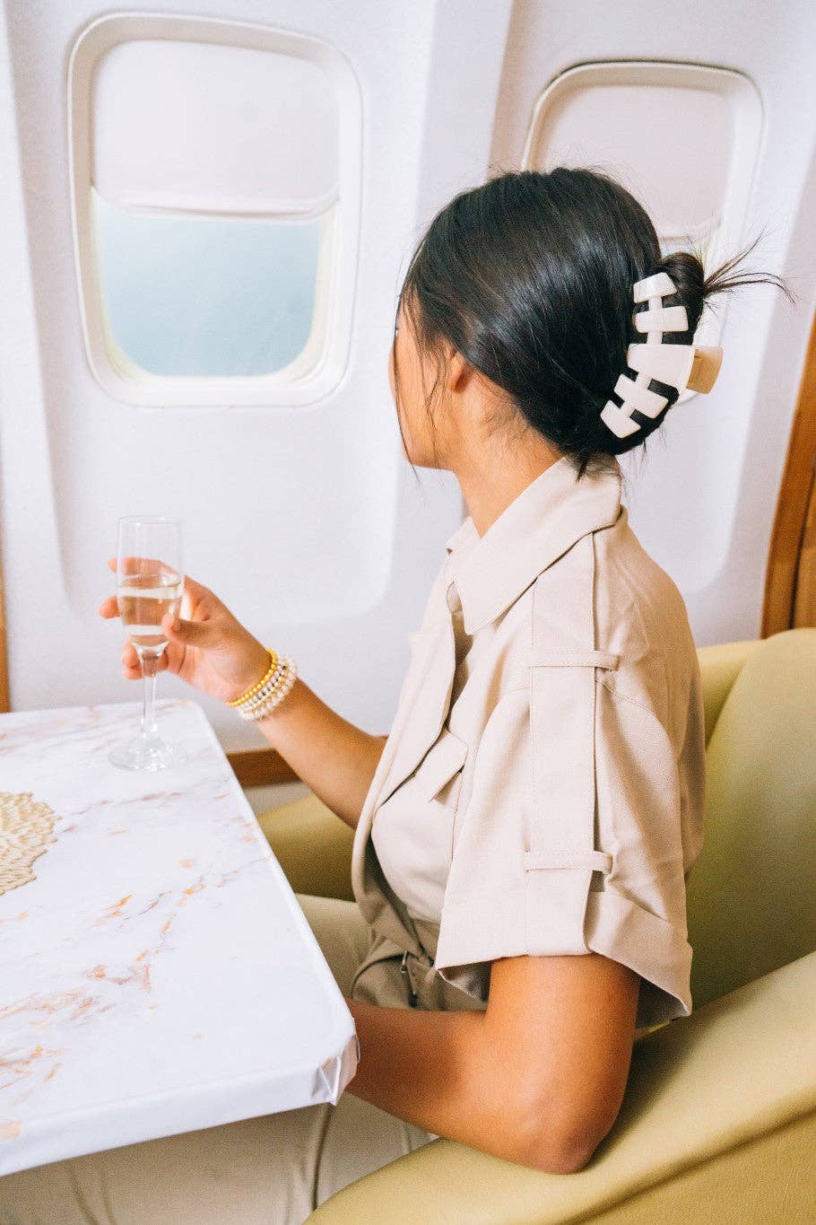 Classic Almond Beige Large Hair Clip - The Pink Pineapple 850