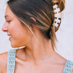 Classic Almond Beige Medium Hair Clip - The Pink Pineapple 850