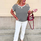Classic Contrast Knit Top - The Pink Pineapple 850