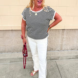 Classic Contrast Knit Top - The Pink Pineapple 850