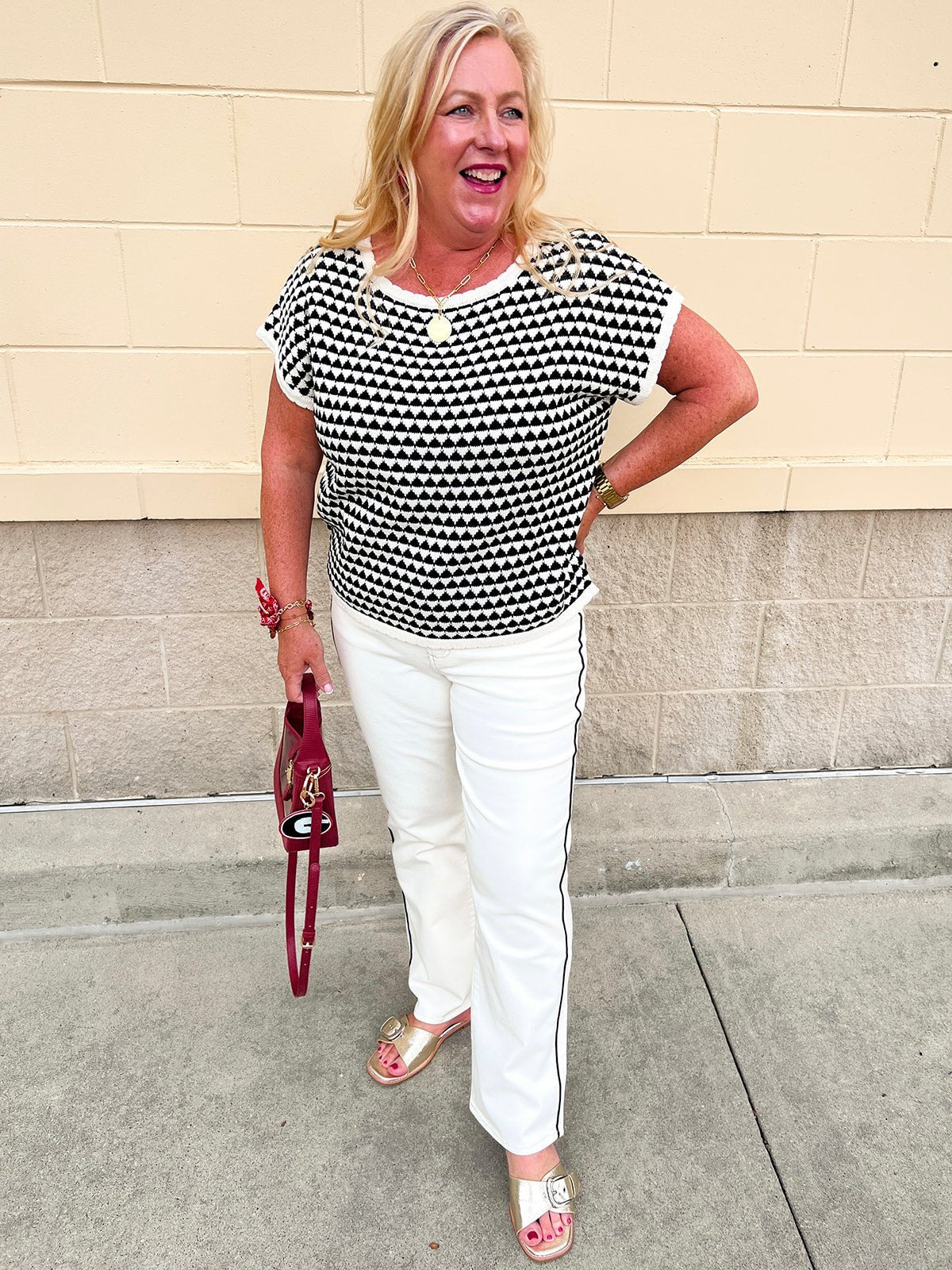 Classic Contrast Knit Top - The Pink Pineapple 850
