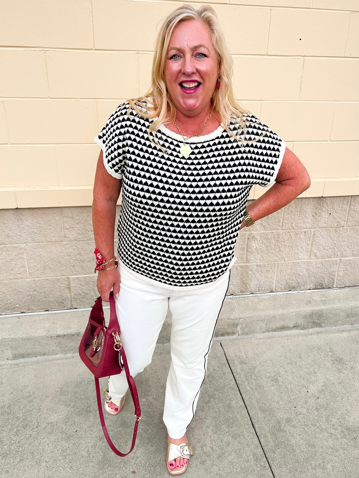 Classic Contrast Knit Top - The Pink Pineapple 850